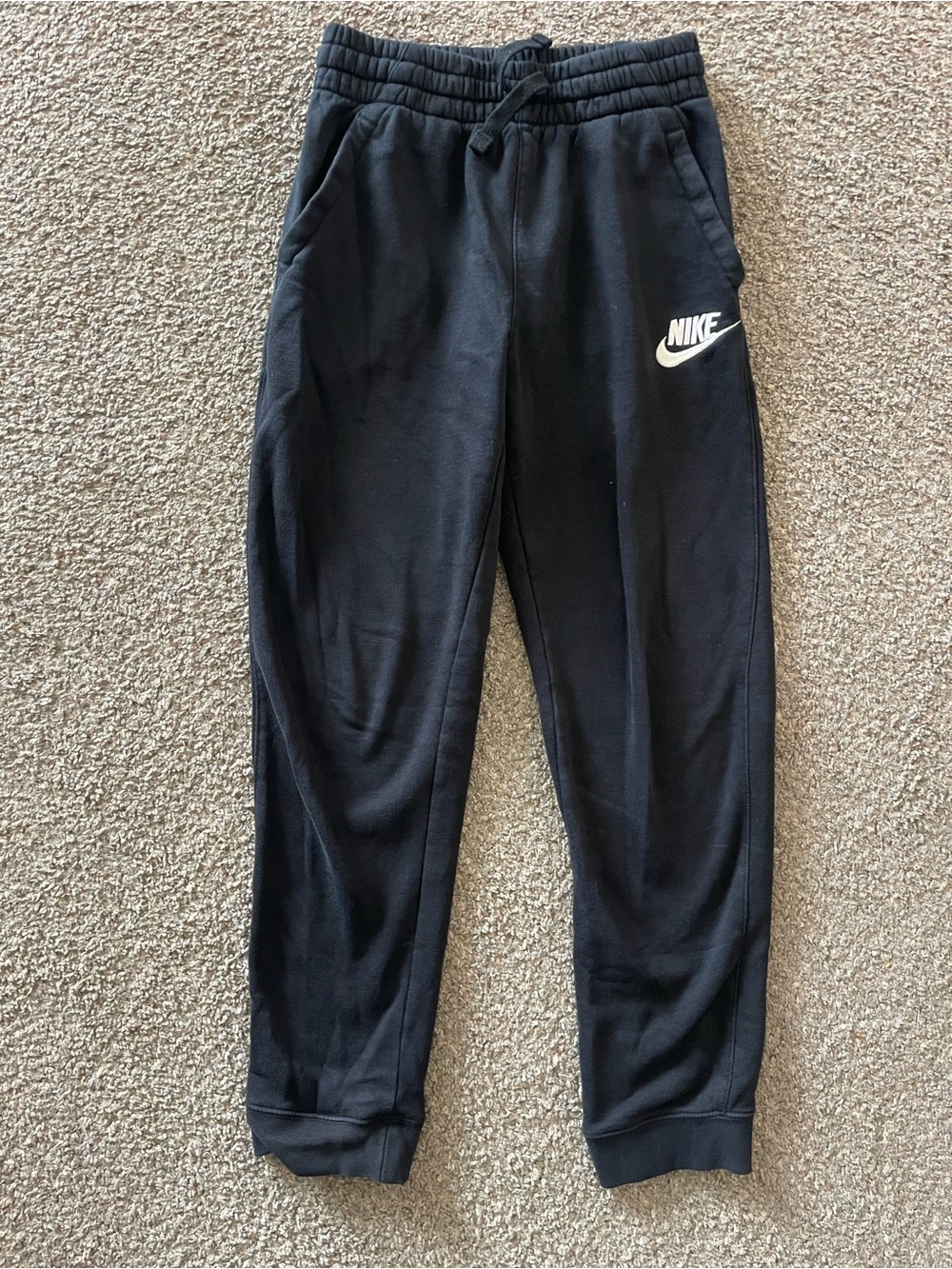 Nike Black Jogger Sweatpants with White Swoosh